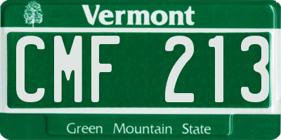 VT license plate CMF213