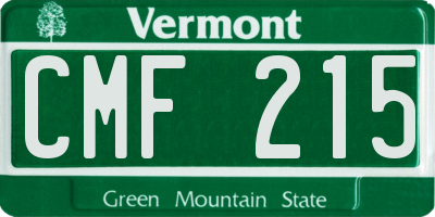 VT license plate CMF215