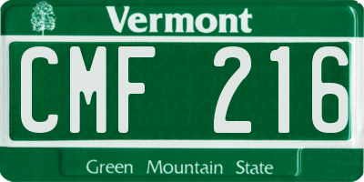 VT license plate CMF216