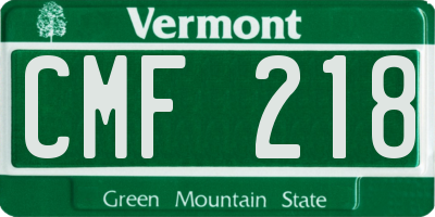 VT license plate CMF218