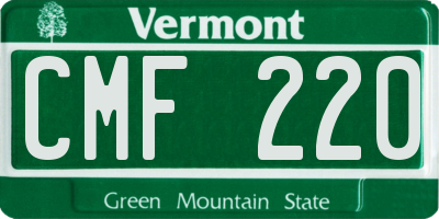 VT license plate CMF220