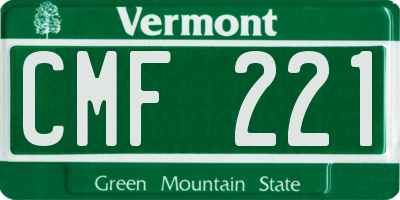 VT license plate CMF221
