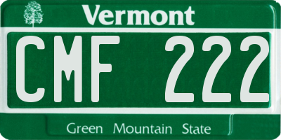 VT license plate CMF222
