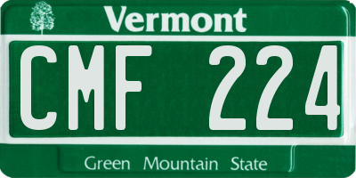 VT license plate CMF224