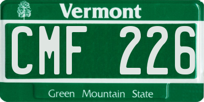 VT license plate CMF226