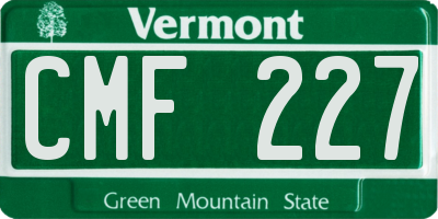VT license plate CMF227