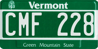 VT license plate CMF228