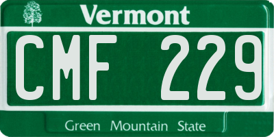 VT license plate CMF229