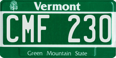VT license plate CMF230