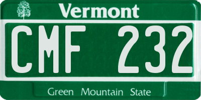 VT license plate CMF232