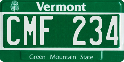 VT license plate CMF234