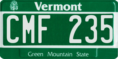 VT license plate CMF235