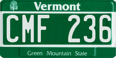 VT license plate CMF236