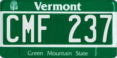 VT license plate CMF237