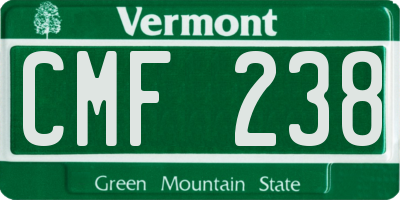 VT license plate CMF238