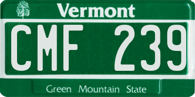 VT license plate CMF239