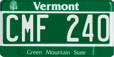 VT license plate CMF240