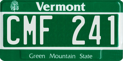 VT license plate CMF241