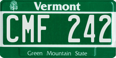 VT license plate CMF242