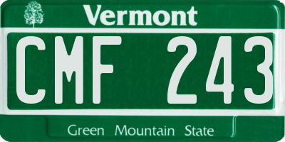 VT license plate CMF243