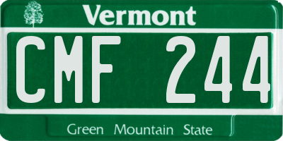 VT license plate CMF244