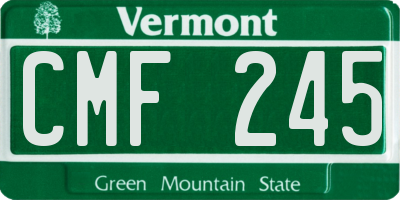 VT license plate CMF245