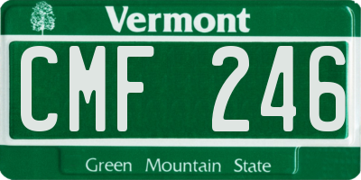 VT license plate CMF246