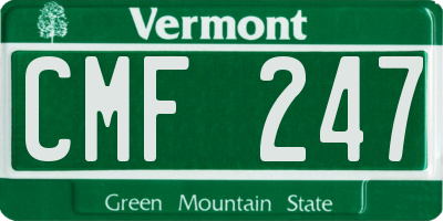 VT license plate CMF247