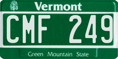 VT license plate CMF249
