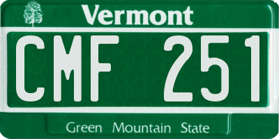 VT license plate CMF251