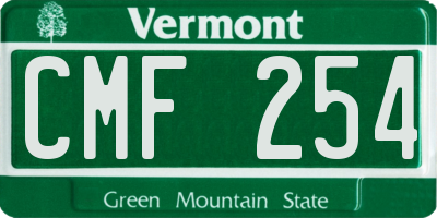 VT license plate CMF254