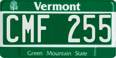 VT license plate CMF255