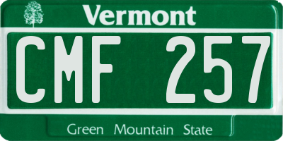 VT license plate CMF257
