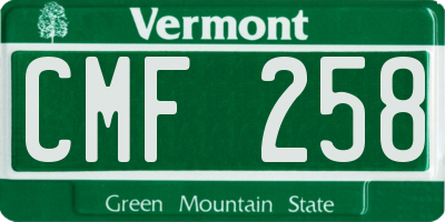 VT license plate CMF258