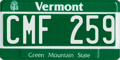 VT license plate CMF259