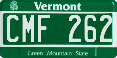 VT license plate CMF262