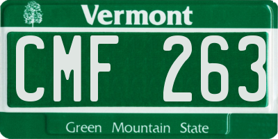VT license plate CMF263