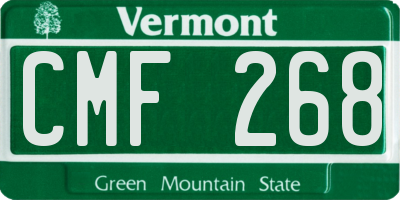 VT license plate CMF268