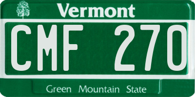 VT license plate CMF270