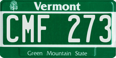 VT license plate CMF273