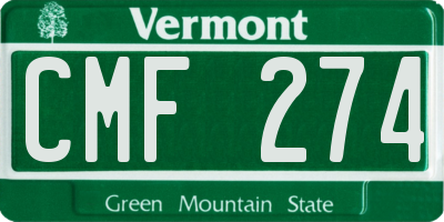VT license plate CMF274