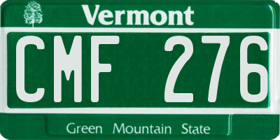 VT license plate CMF276