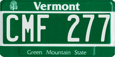 VT license plate CMF277