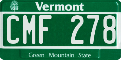 VT license plate CMF278