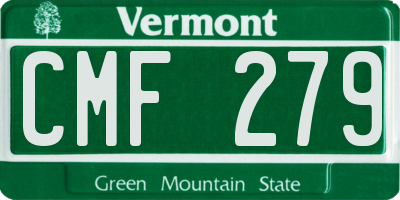 VT license plate CMF279