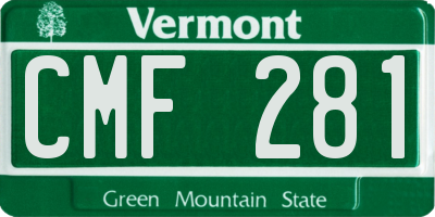 VT license plate CMF281