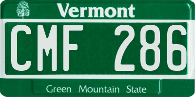 VT license plate CMF286