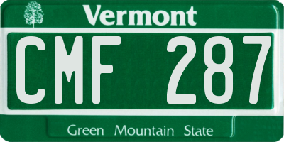 VT license plate CMF287