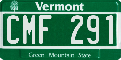VT license plate CMF291
