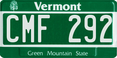 VT license plate CMF292